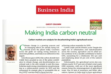 Making India Carbon Neutral – Business India Climate Change Special