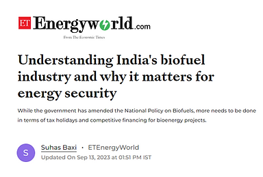 Understanding India’s biofuel industry  and why it matters for energy security