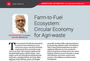 Farm-to-Fuel ecosystem: Circular economy for Agri-waste