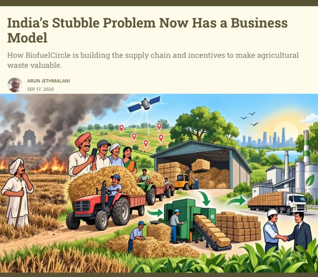How BiofuelCircle is building the supply chain and incentives to make agricultural waste valuable.